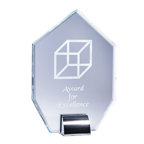 Aspire Series - Heptagon (Clear Glass / Silver Zinc Alloy Base)