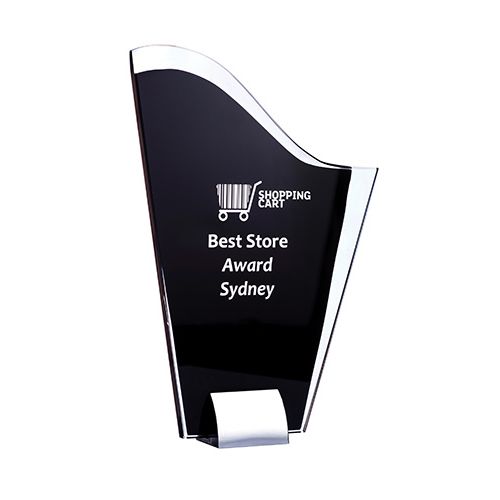 Black Onyx - Black Laser Glass/Silver Zinc Alloy Base - Wave