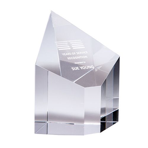 Clear Crystal with Gift Box (5 Sided Squat Cube)