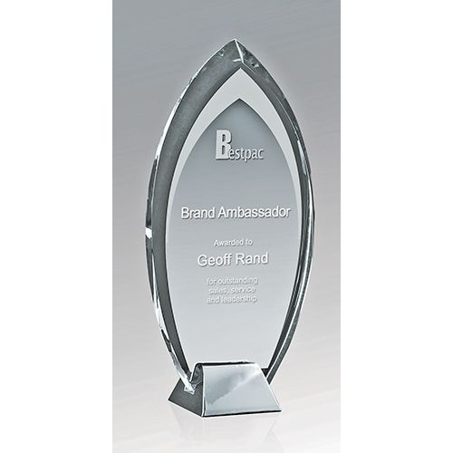 Silver Ice - Flame - Clear Glass/Silver Zinc Alloy Base