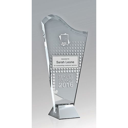 Silver Ice - Wave - Clear Glass/Silver Zinc Alloy Base