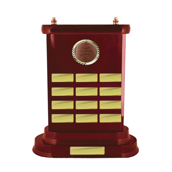 Basketball Perpetual Stand Trophy - Woodgrain - W17-7105