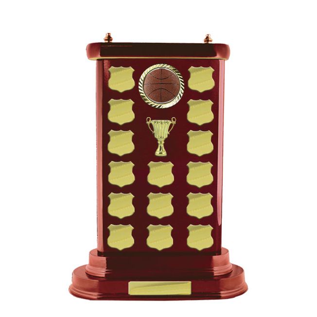 Basketball Perpetual Stand Trophy - Woodgrain - W17-7106