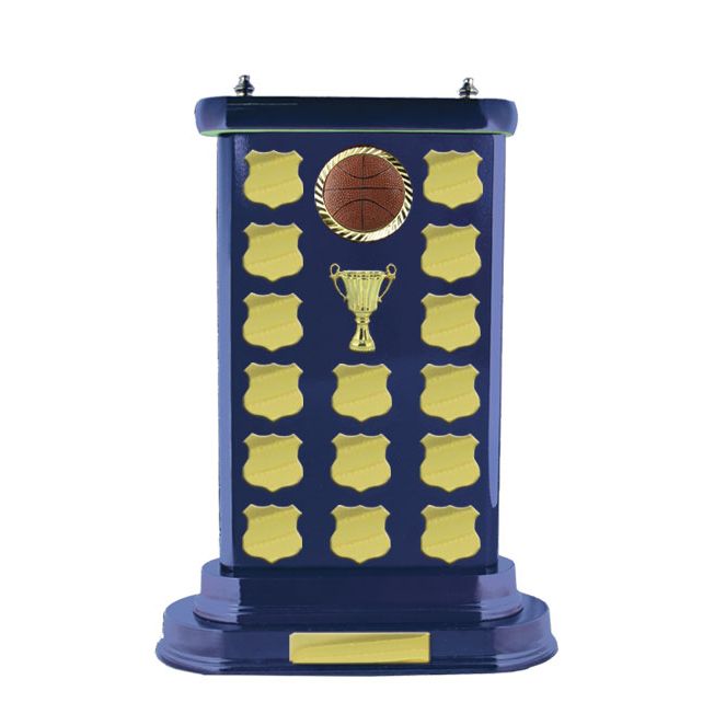 Basketball Perpetual Stand Trophy - Royal Blue - W17-7109