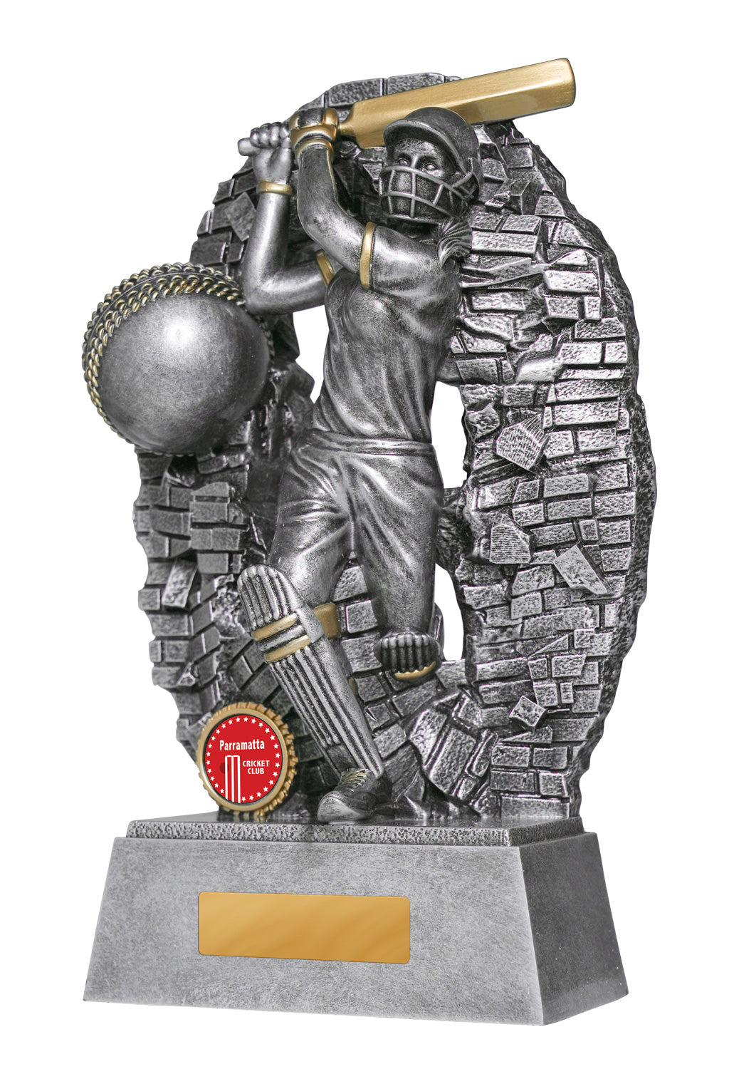 Breaking Down Barriers-Batter Female cricket trophy