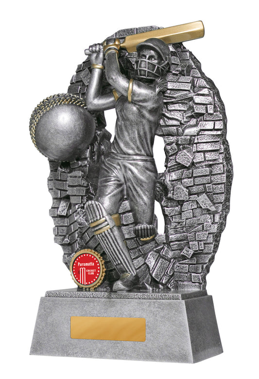 Breaking Down Barriers-Batter Female cricket trophy