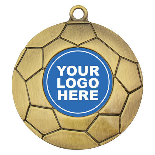 Football Ball Logo Medal - Gold