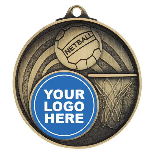 Netball Medal - Insert Option - Gold