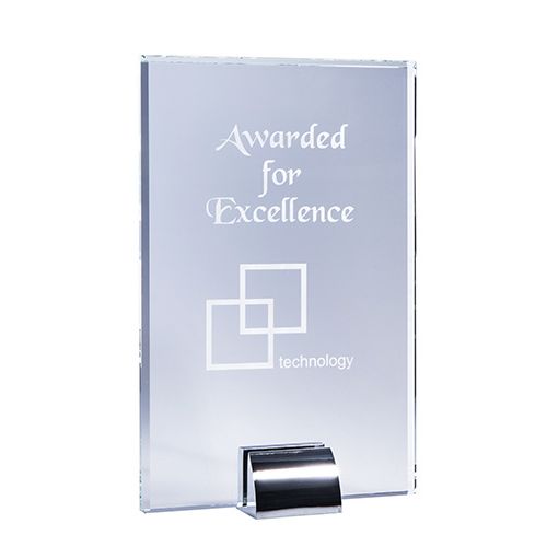 Aspire Series - Rectangle (Clear Glass / Silver Zinc Alloy Base)