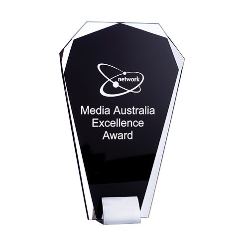 Black Onyx - Black Laser Glass/Silver Zinc Alloy Base - Arch