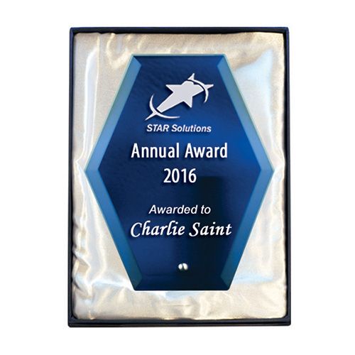 Colored Glass - Hexagon (Blue)