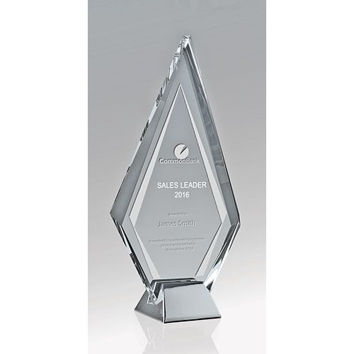 Silver Ice - Arrow - Clear Glass/Silver Zinc Alloy Base