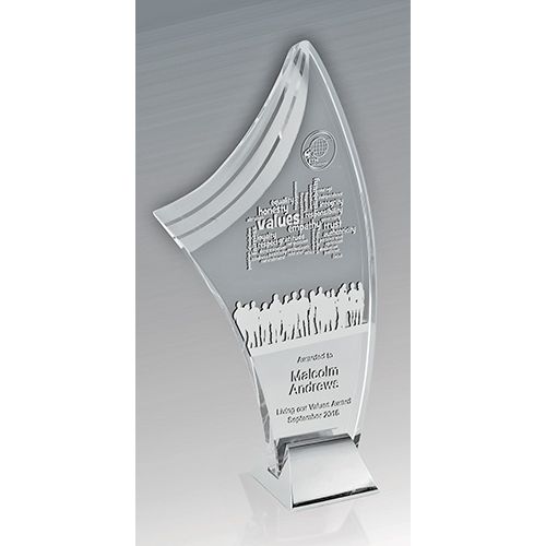 Silver Ice - Sail - Clear Glass/Silver Zinc Alloy Base