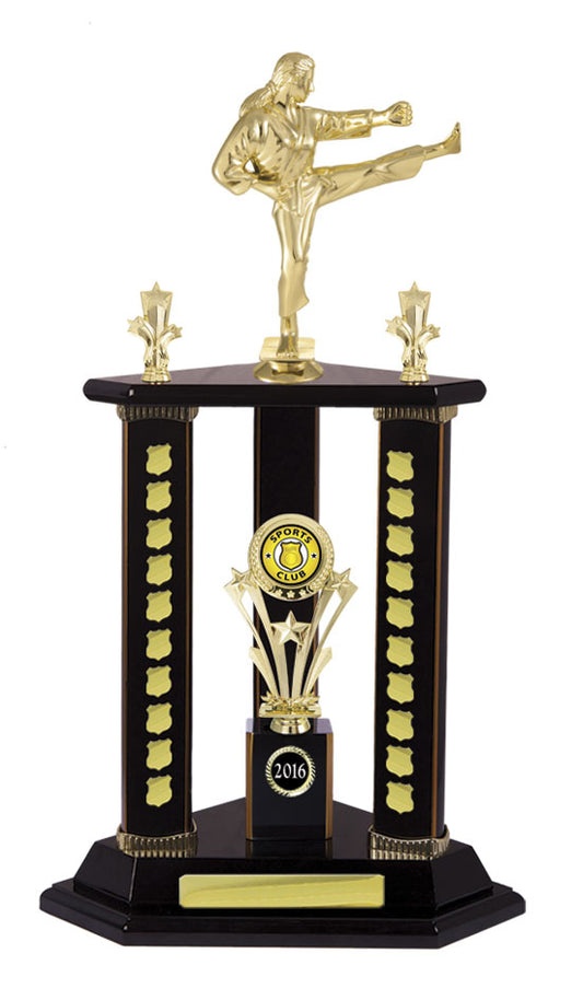 Judo Perpetual Stand Trophy - Dark Rosewood - W17-3822