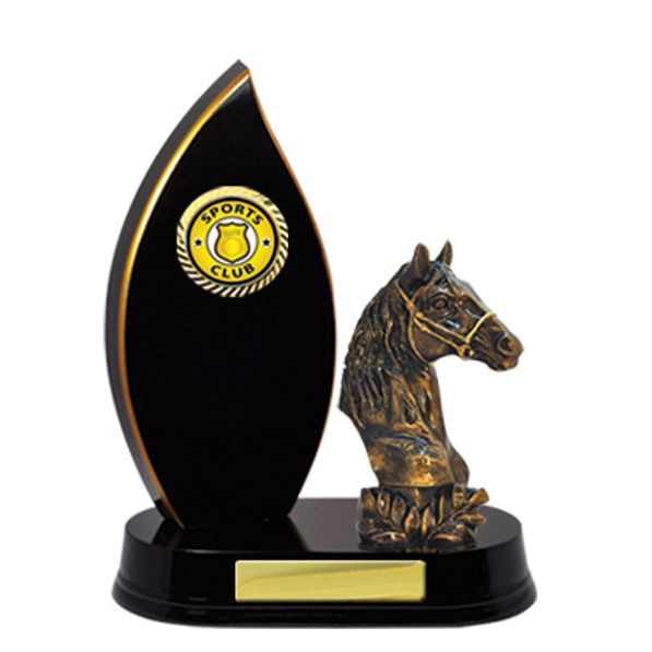 Flame Offset Timber Trophy - Dark Rosewood