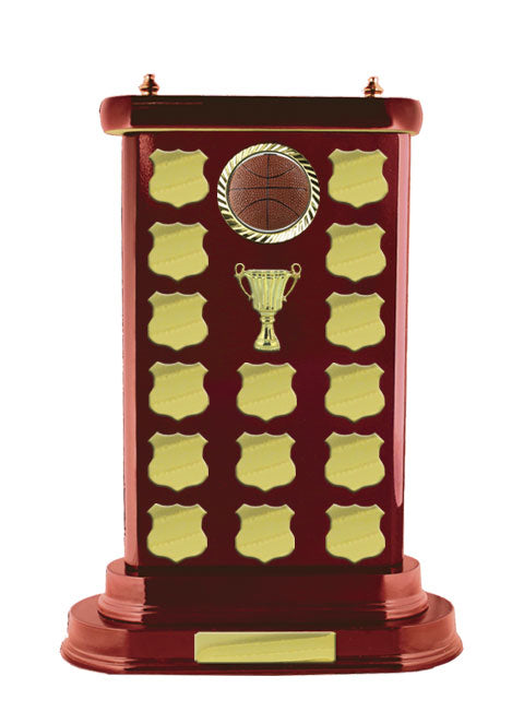 Basketball Perpetual Stand Trophy - Woodgrain - W17-7106