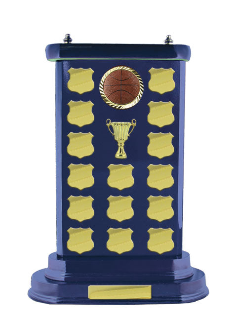 Basketball Perpetual Stand Trophy - Royal Blue - W17-7109